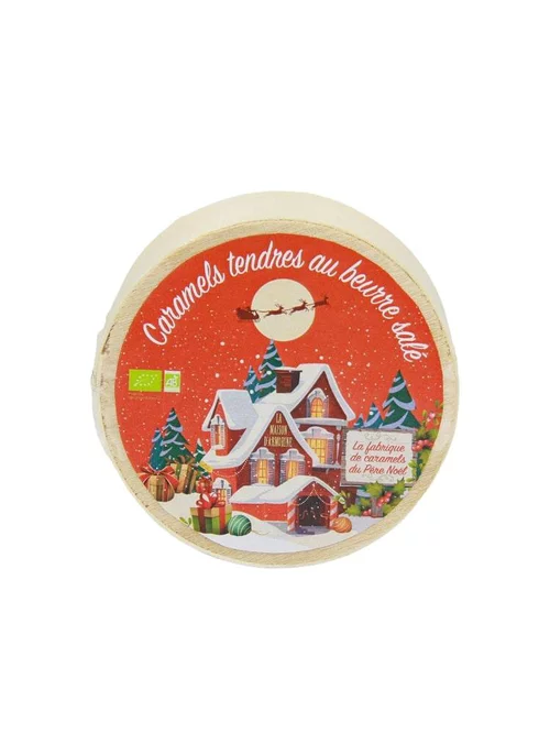Mini boite bois caramel de Noël bio Maison Armorine - 40 g