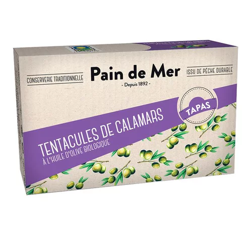 Tentacules de calamars à l'huile d'olive en boîte Pain de Mer - 120 g