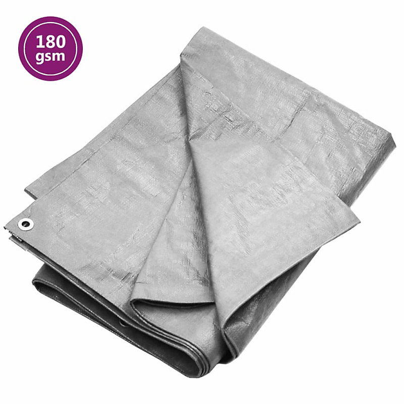 Bâche 180 g m² 4 × 6 m Gris PEHD