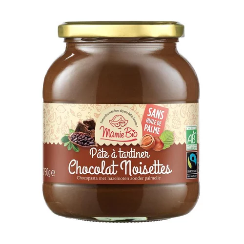 Pâte à tartiner Bio noisettes et cacao – 750 gr