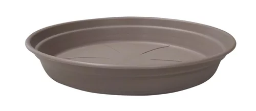 Soucoupe ronde en plastique recyclé taupe Cocoripot - Ø 27 cm