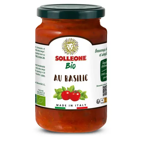 Sauce au basilic Solleone bio - 340 g