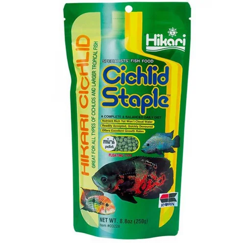 Nourriture pour poissons d'aquarium spéciale cichlidé mini - HIKARI AQUARIUM Staple - 250g