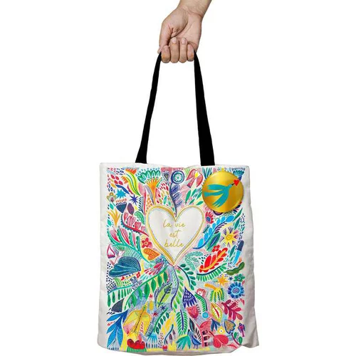 Sac tote bag la vie est belle Cartesdart - 42 x 34 cm