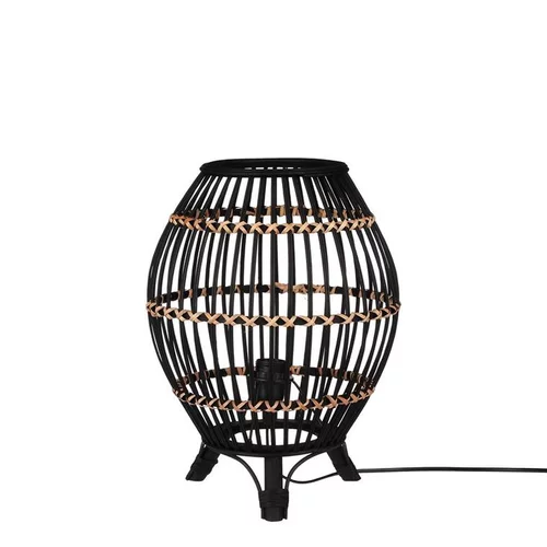 Lampe de table coloris noir en bambou Onar - Ø 30 cm