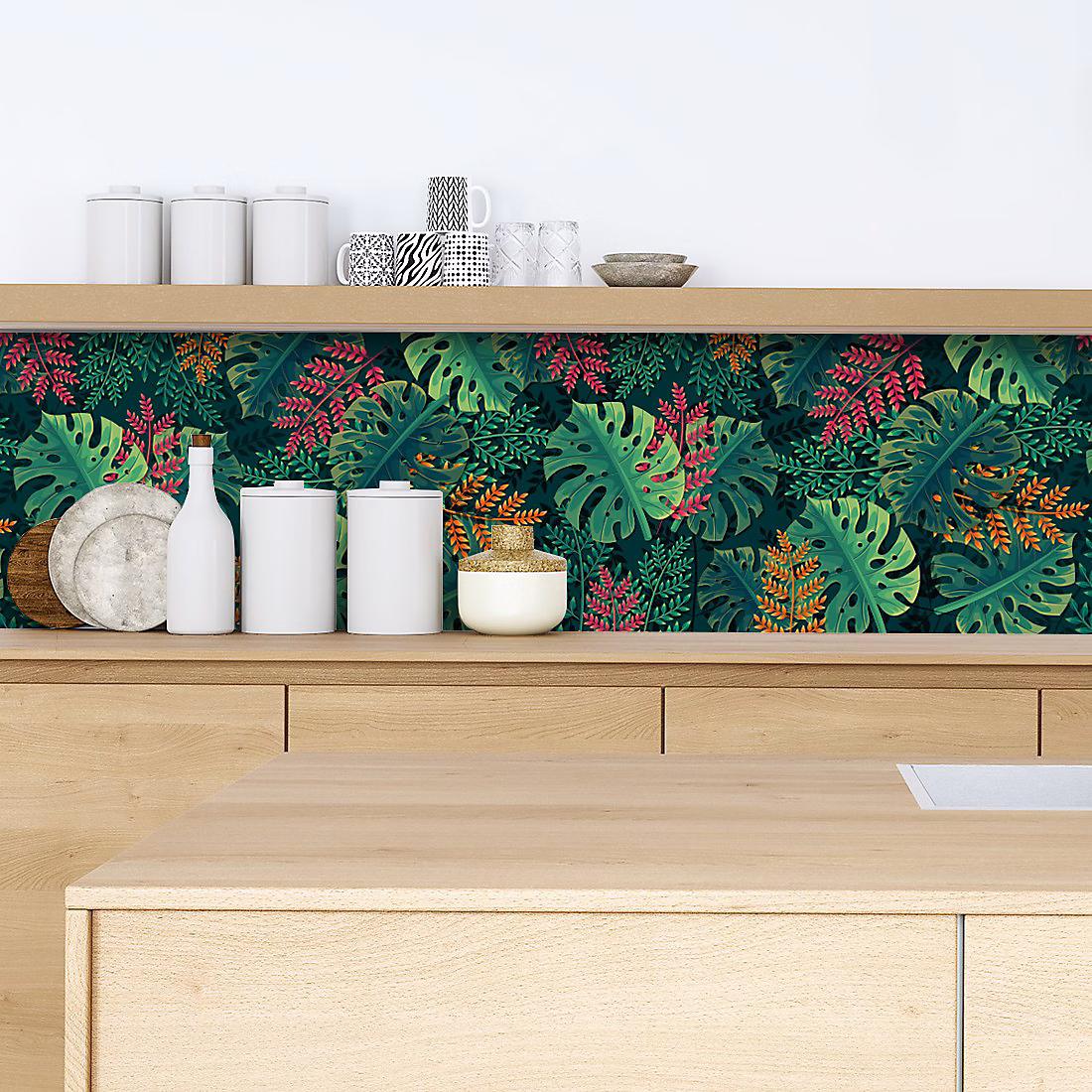 Crédence adhésive monstera 40 × 400 cm