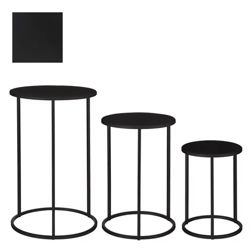 Sellette ronde en métal noir Quinty taille 3 - Ø 50 x H 50 cm