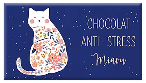 Chocolat au lait bio « Chocolat Anti-Stress Miaou » Art Grafik - 40 g