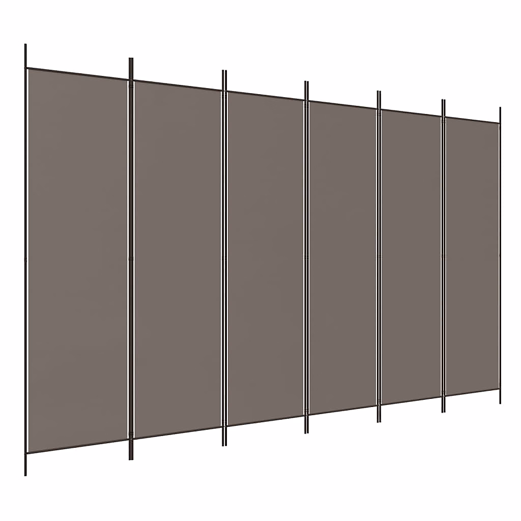Cloison de séparation 6 panneaux Anthracite 300 × 220 cm Tissu vidaXL