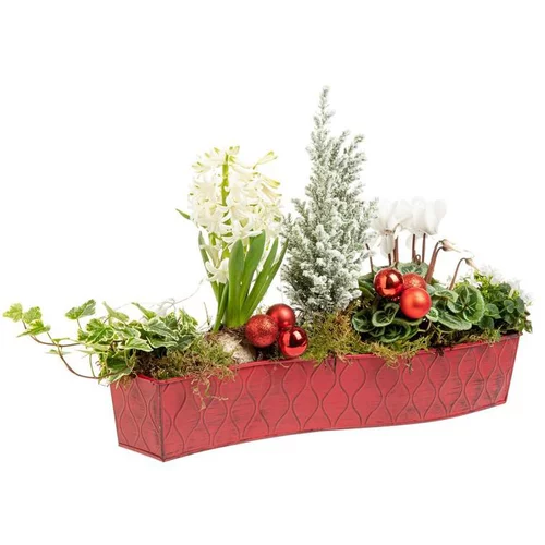 Composition de Noël Chemin de Table 40 cm - La coupe en zinc
