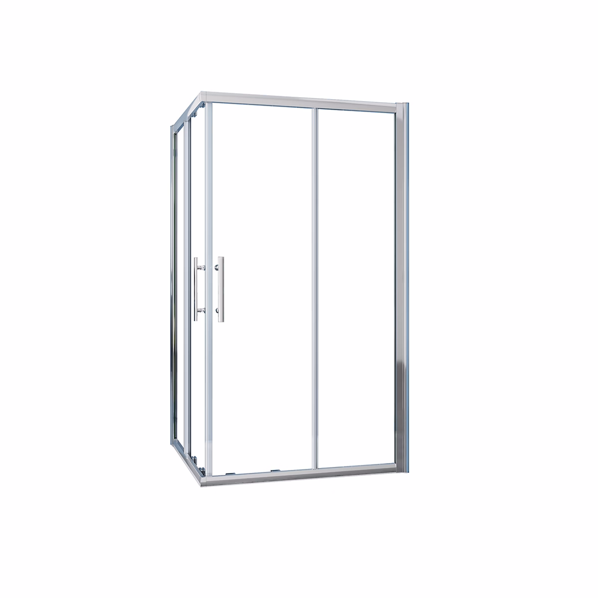 Cabine De Douche 100 × 76 × 185cm 2 Portes Coulissantes Accès D'angle
