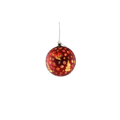 Boule lumineuse LED à lumière fixe rouge à piles - 15 cm