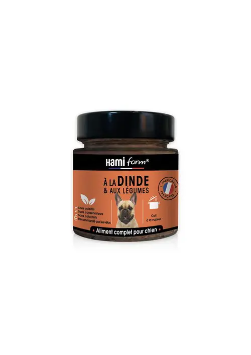 Pâtée pour chien adulte "Les cuisinés" Hamiform à la dinde & aux légumes - 250 g