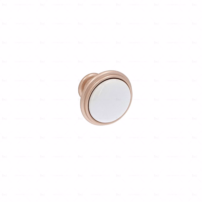 Poignée et bouton – Boutons pour meubles en zamac et Porcelaine Diamètre 35 Or mat rose