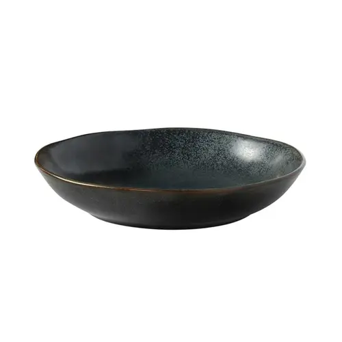 Assiette salade et pâtes en grès réactif gris anthracite Médard de Noblat collection Vertigo Volcan - Ø 20,5 cm