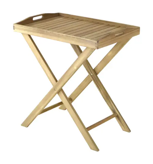 Table d'appoint plateau coloris marron en acacia - 68 x 44 x 73 cm