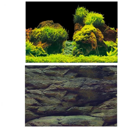 Poster aquarium décoratif de roche et plantes - AQUA NOVA modèle Rock/Plants S