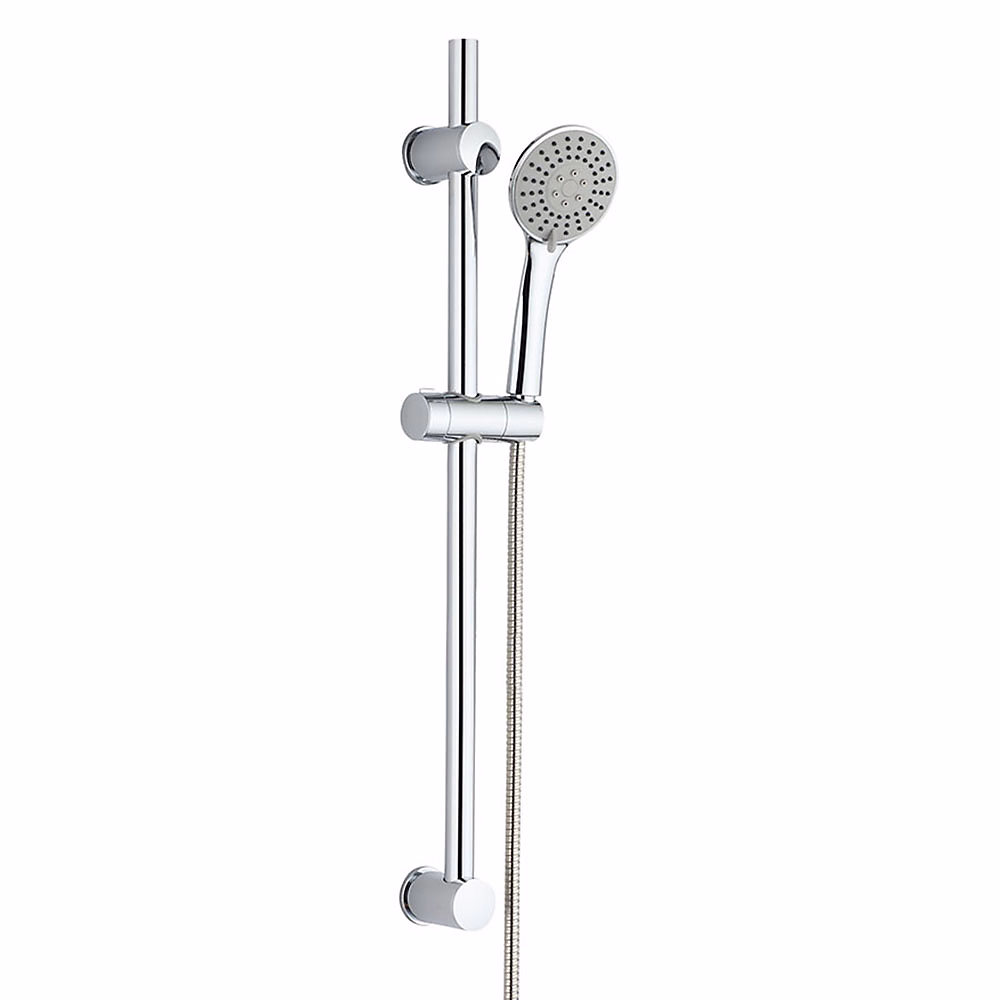 Barre de douche avec équipement ARA de 65 – 5 cm, finition chrome poli, en laiton Kibath