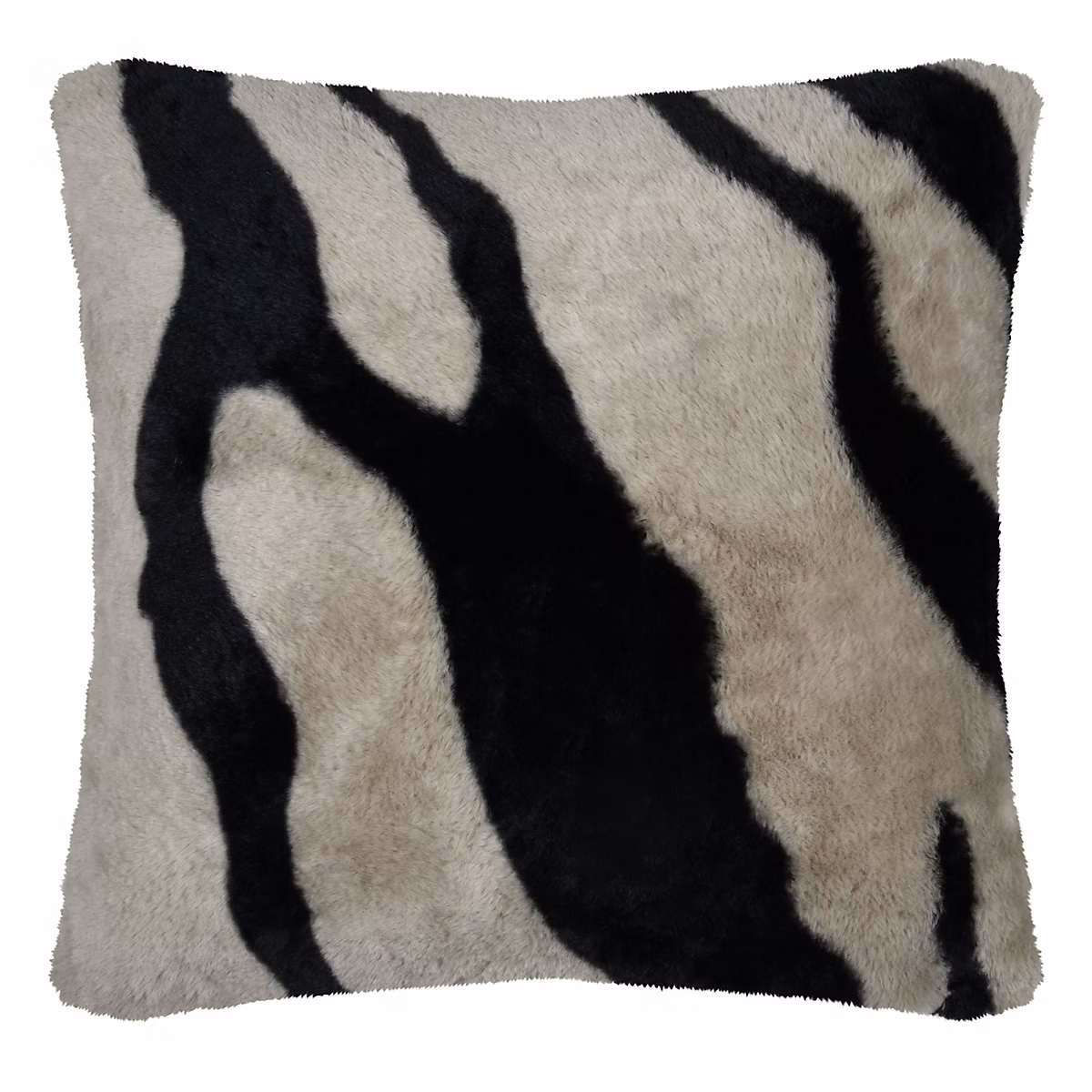 Coussin imprimé zèbre (45 × 45 cm – Taupe)