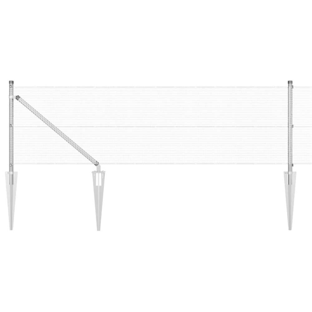 vidaXL Clôture en fil soudé avec pointes 10 x 0,6 m Acier galvanisé