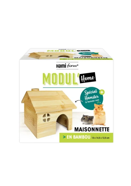 Maisonnette pour hamster en bois Hamiform Modul'Home - 13 x 14,5 x 12,5 cm