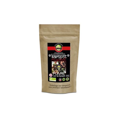 Recharge de poivre noir de Kampot en grains bio-équitable Ethnoscience - 100g