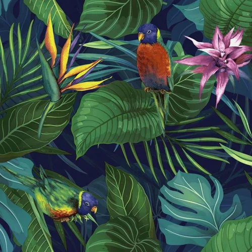 Serviettes en papier 3 plis x 20 Jungle paraiso - 33 x 33 cm