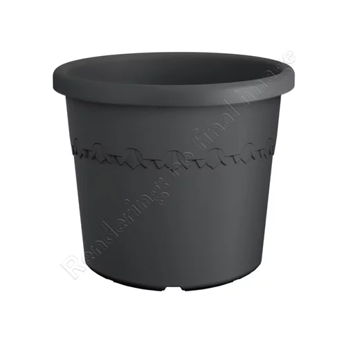 Pot en plastique recyclé gris anthracite Elho Algarve Cilindro - Ø 40 x H 33 cm