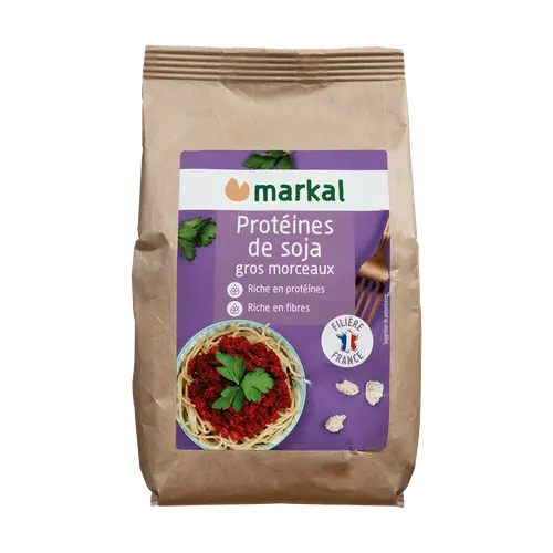 Protéines de soja bio en gros morceaux - 175 gr