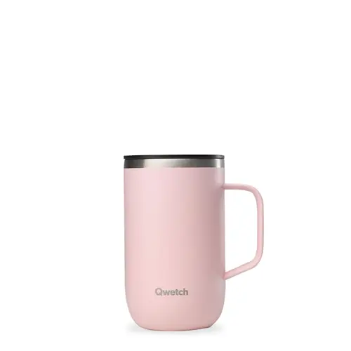 Mug isotherme en inox recyclé Matt Qwetch Matt rose pastel - 470 ml