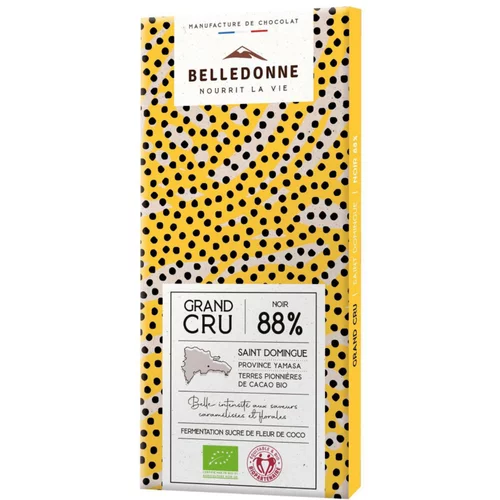 Tablette noir 88% coco Saint Domingue bio Belledonne - 100 g