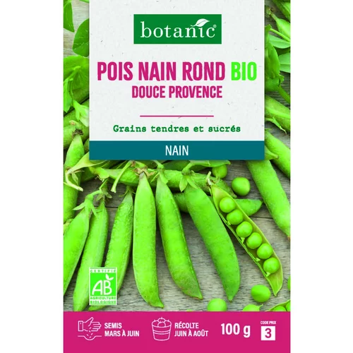 Graines de pois nain rond douce provence bio botanic® - graines à semer 100 g