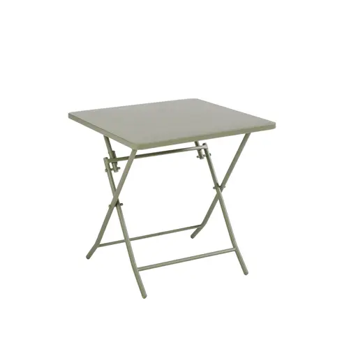 Table de jardin pliante Clivia coloris vert amande en acier - 70 x 70 x 71 cm