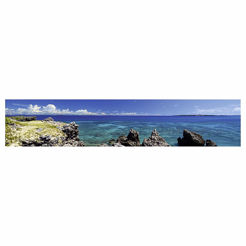 Brise vue imprimé SEA SUN – H.1 x L.5 m, 100% occultant, Made in France par Scenolia + kit de fixation offert
