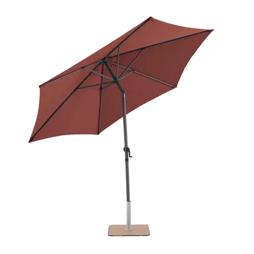 Parasol droit rond en aluminium coloris orange - Ø 270 cm