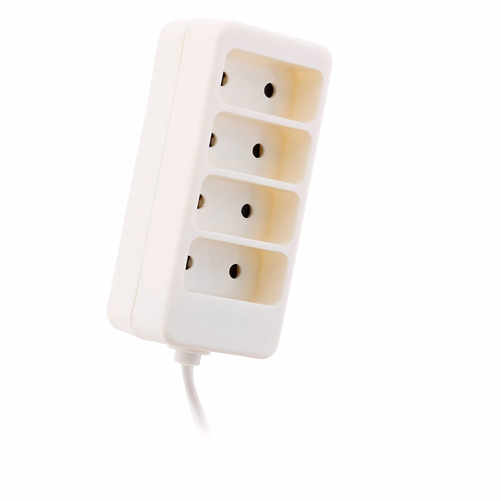 Bloc multiprise 4 prises 6A 2P | Blanc – Zenitech
