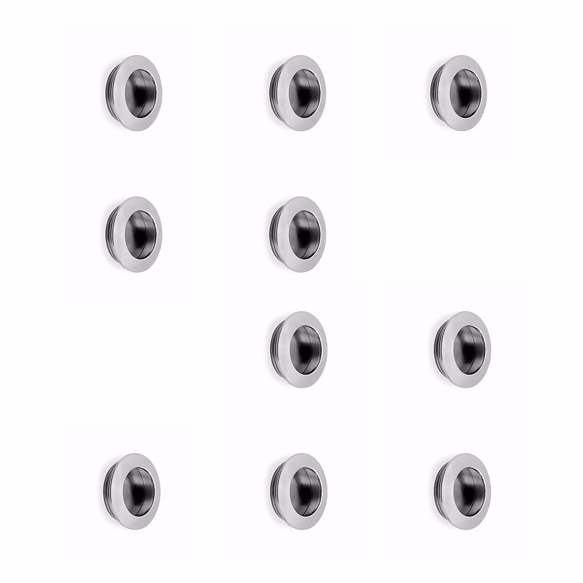 Emuca Lot de 10 boutons pour meubles Benetusser – diamètre 41mm, Zamak, Nickel satiné