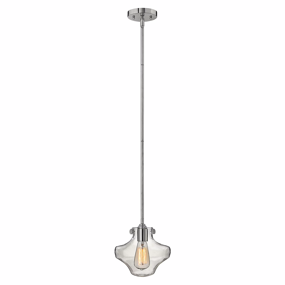 Elstead Congress – Suspension à 1 ampoule au fini chrome, verre transparent, E27