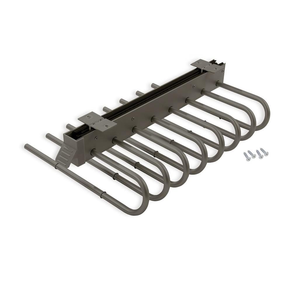 EMUCA SRL Porte-pantalons extractible - Droite - Acier et Plastique - Titane