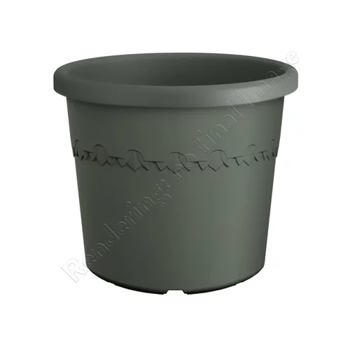 Pot en plastique recyclé vert thyme green Elho Algarve Cilindro - Ø 58 x H 48 cm