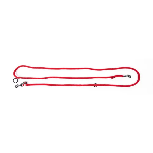 Laisse ronde 3 positions coloris rouge - 1,3x190 cm