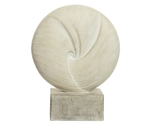 Statue ronde en fibre argile coloris blanc cassé Decoris - 51 x 25 x 64,5 cm