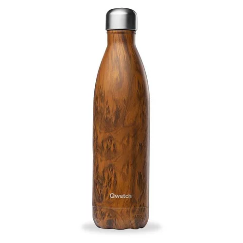 Bouteille isotherme coloris marron en inox Wood Qwetch - 750 ml