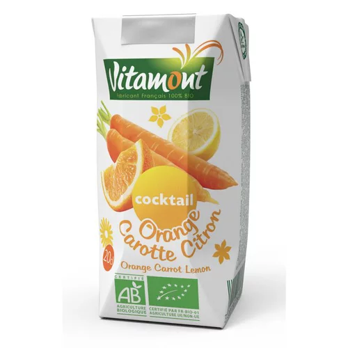 Cocktail orange carotte citron bio - brique de 20 cl
