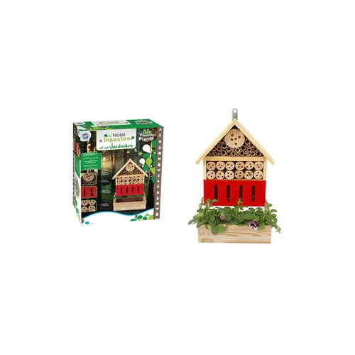 Hôtel à insectes avec jardinières à suspendre 33x25,5x10 cm à partir de 4 ans
