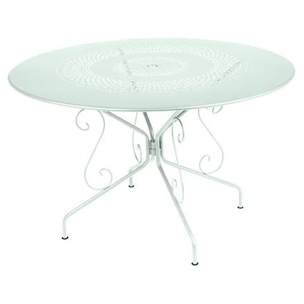 Table Montmartre coloris vert en acier Fermob - Ø 117 x 74 cm