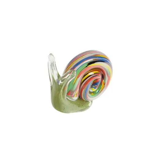 Escargot décoratif en verre sulfure multicolore Hugo - 14 x 6 x 8,5 cm