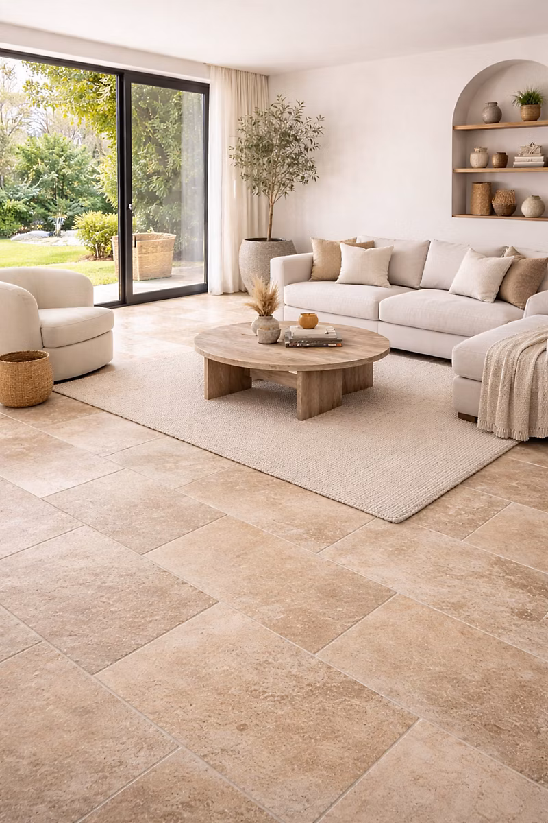 Carrelage en travertin premier choix Light – 91, 5 × 61 cm, ép. 1, 2 cm