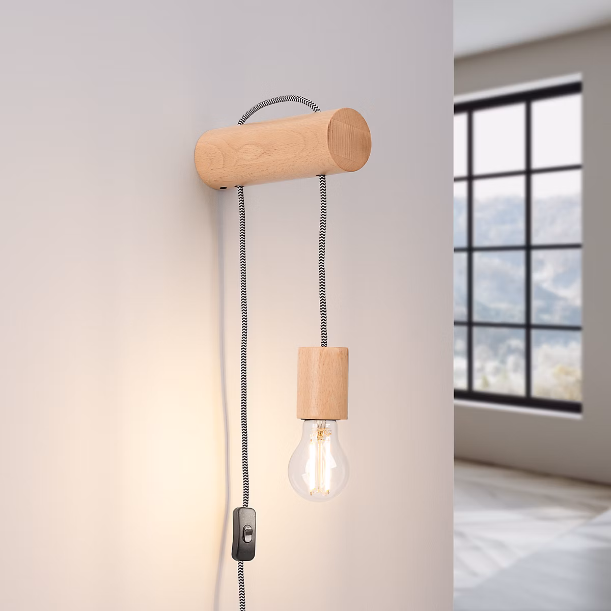 Applique en bois 1 ampoule 3000K – 6 × 19 × 55cm Sollux