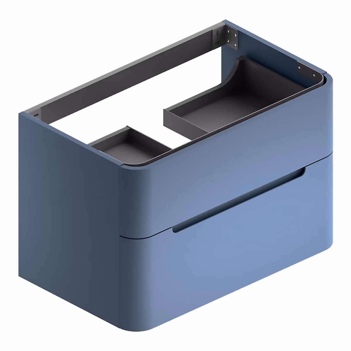 Meuble sous vasque suspendu l.84 x H.55 x P.50 – 5 cm, bleu mat, Alba